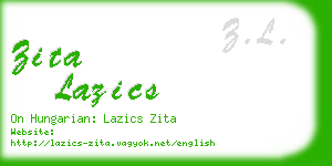 zita lazics business card